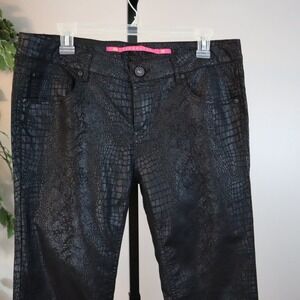 Tinseltown Denim Couture Black on Black Animal Print Jeans